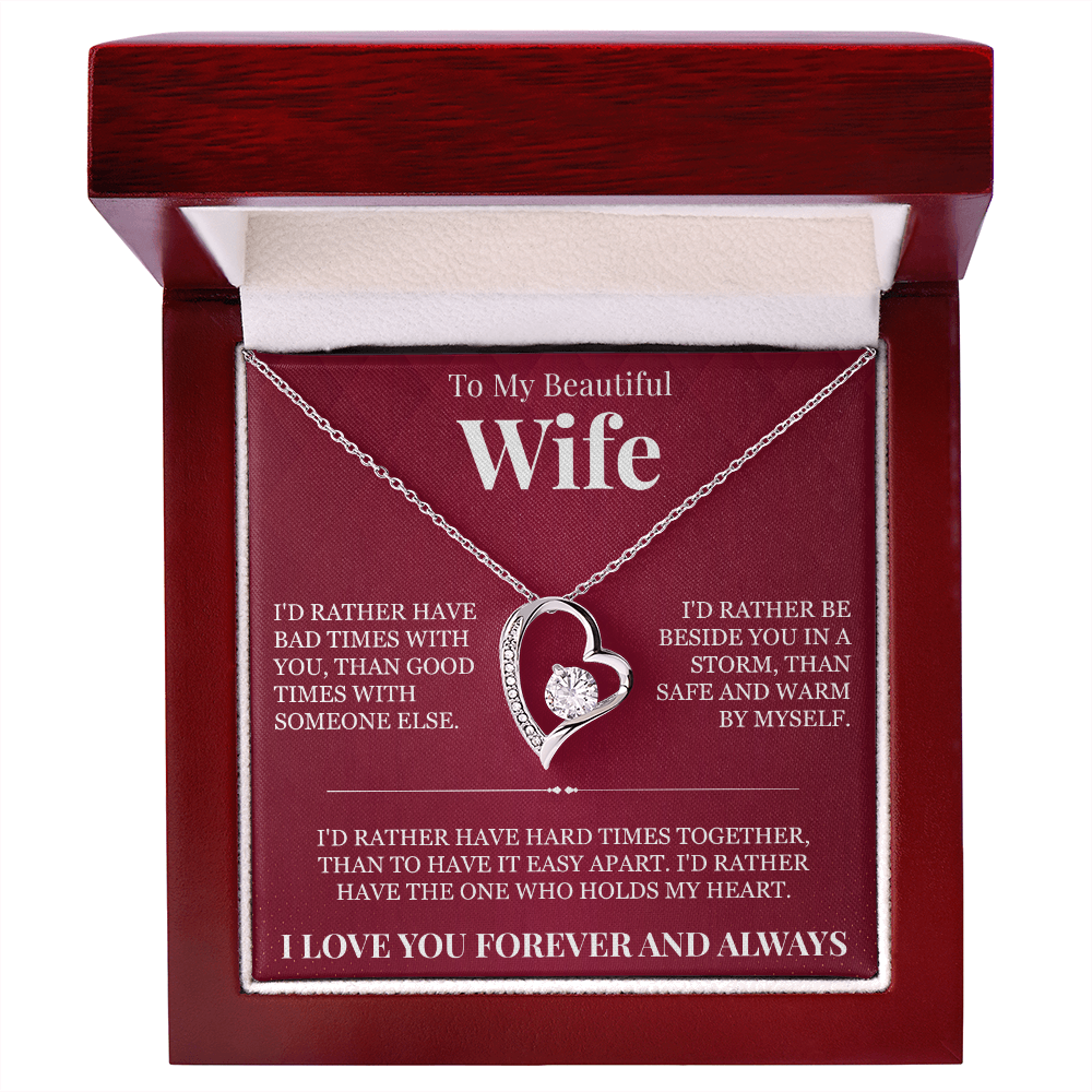 Forever Love Necklace - To My Beautiful Wife "I Love You Forever and Always"