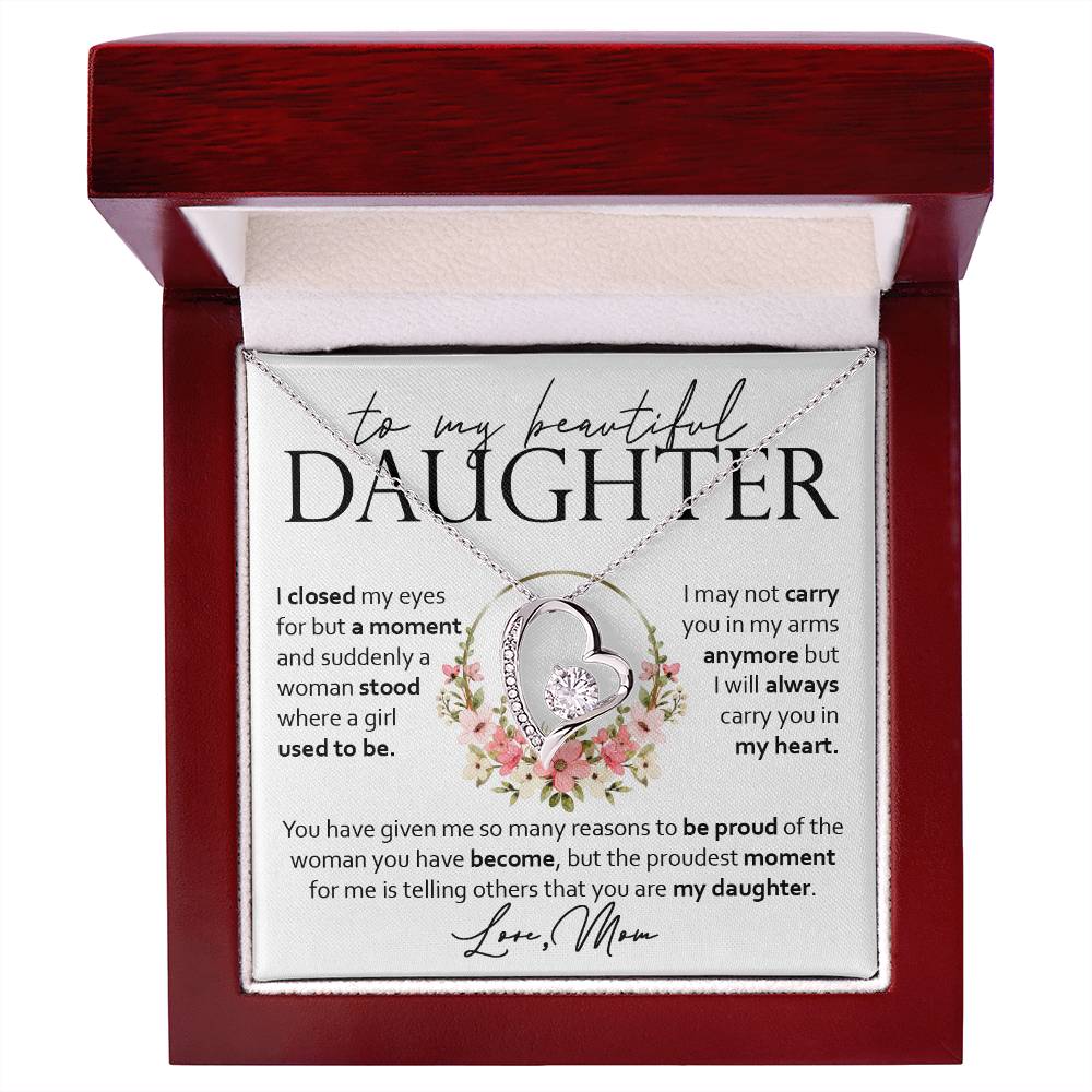 Forever Heart Necklace, Daughter Gift