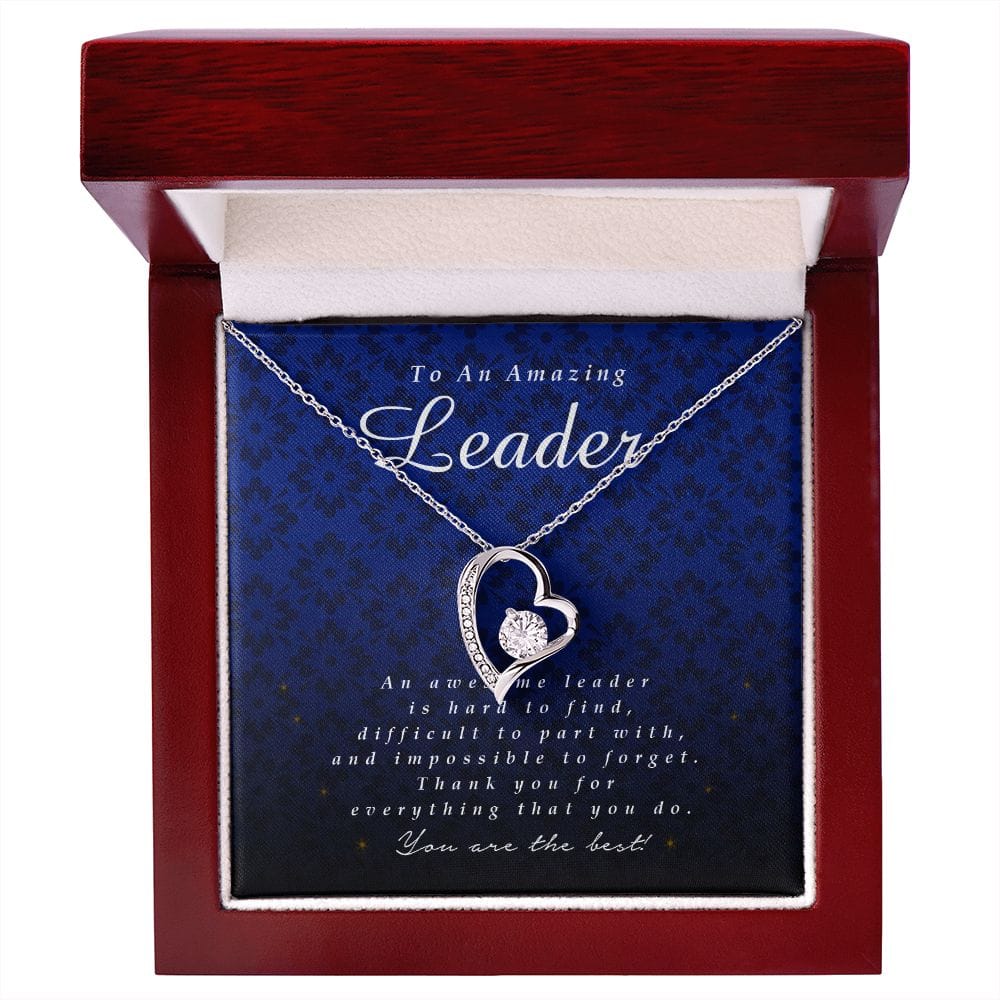 To an Amazing Leader Gift, Forever Heart Necklace