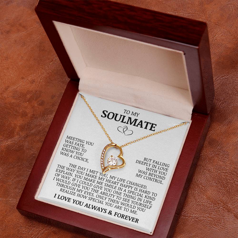 To My Soulmate "Meeting You Was Fate" Forever Love Necklace