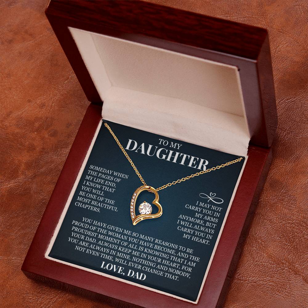 To My Daughter "Always Keep Me In Your Heart" Forever Love Necklace
