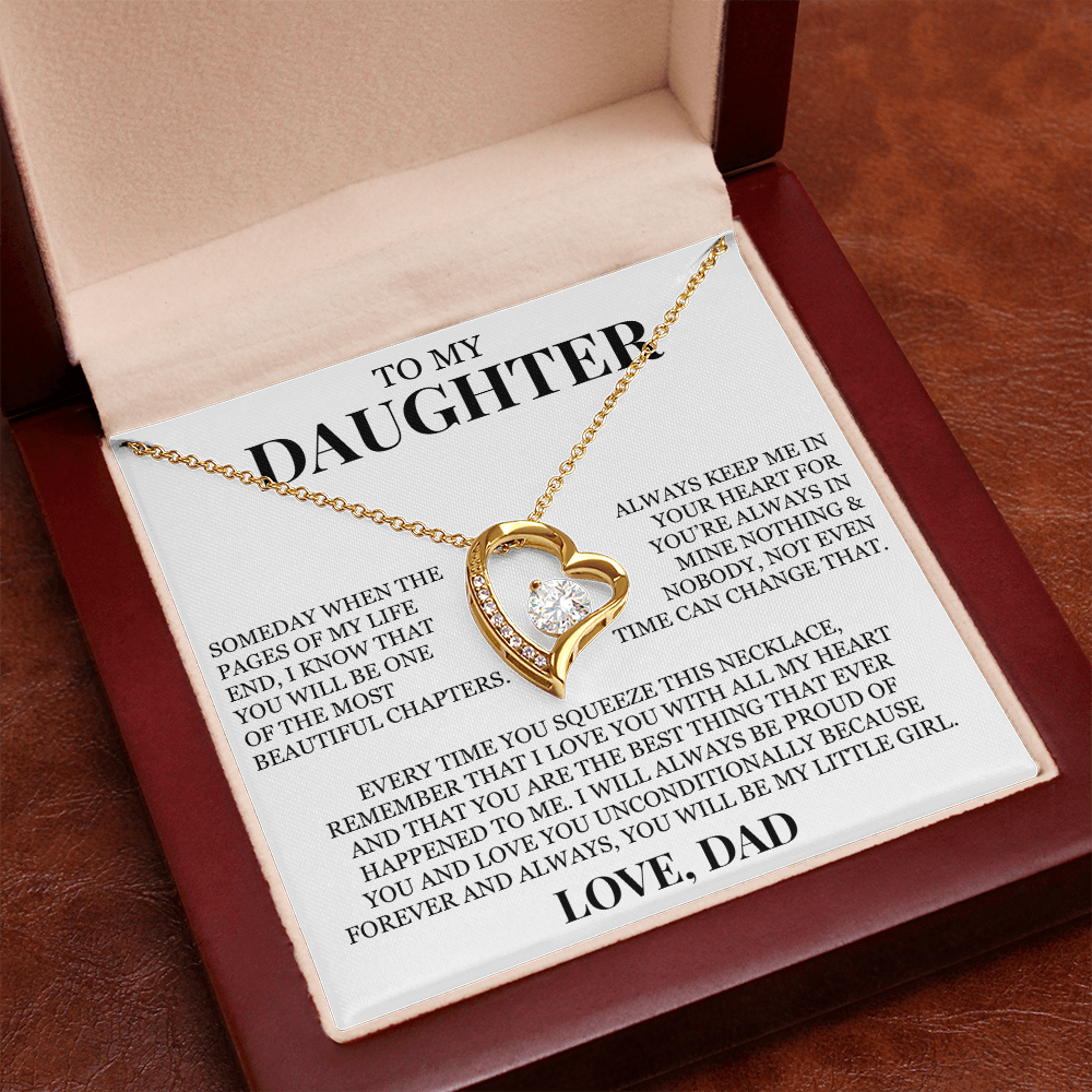 To My Daughter "I Love You With All My Heart" Forever Love Necklace