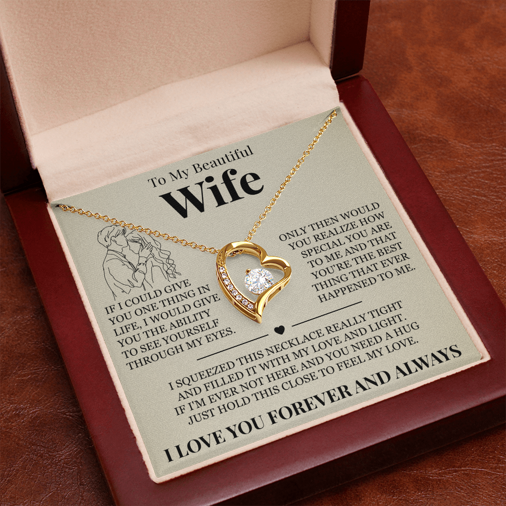 Forever Love Necklace - To My Beautiful Wife - "I Love You Forever and Always"