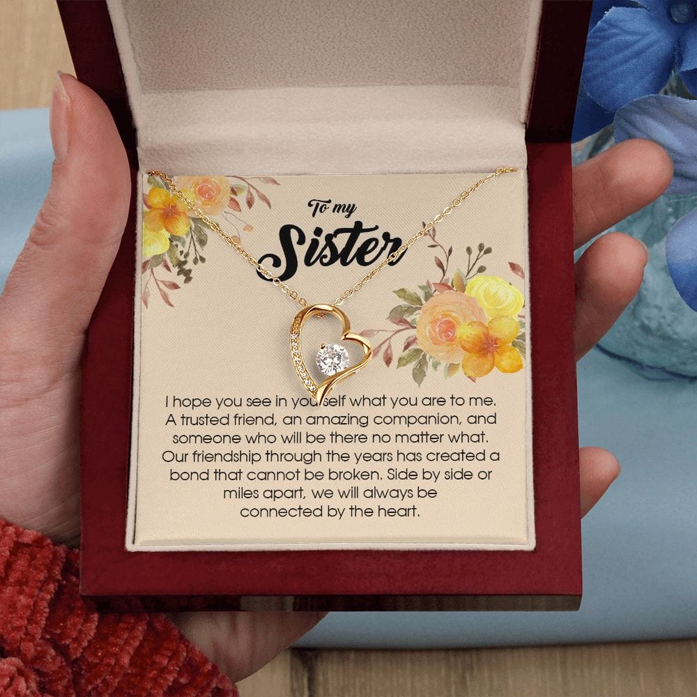 To My Sister, Forever Heart Necklace