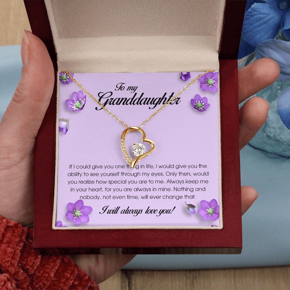 To My Granddaughter, Forever Heart Necklace