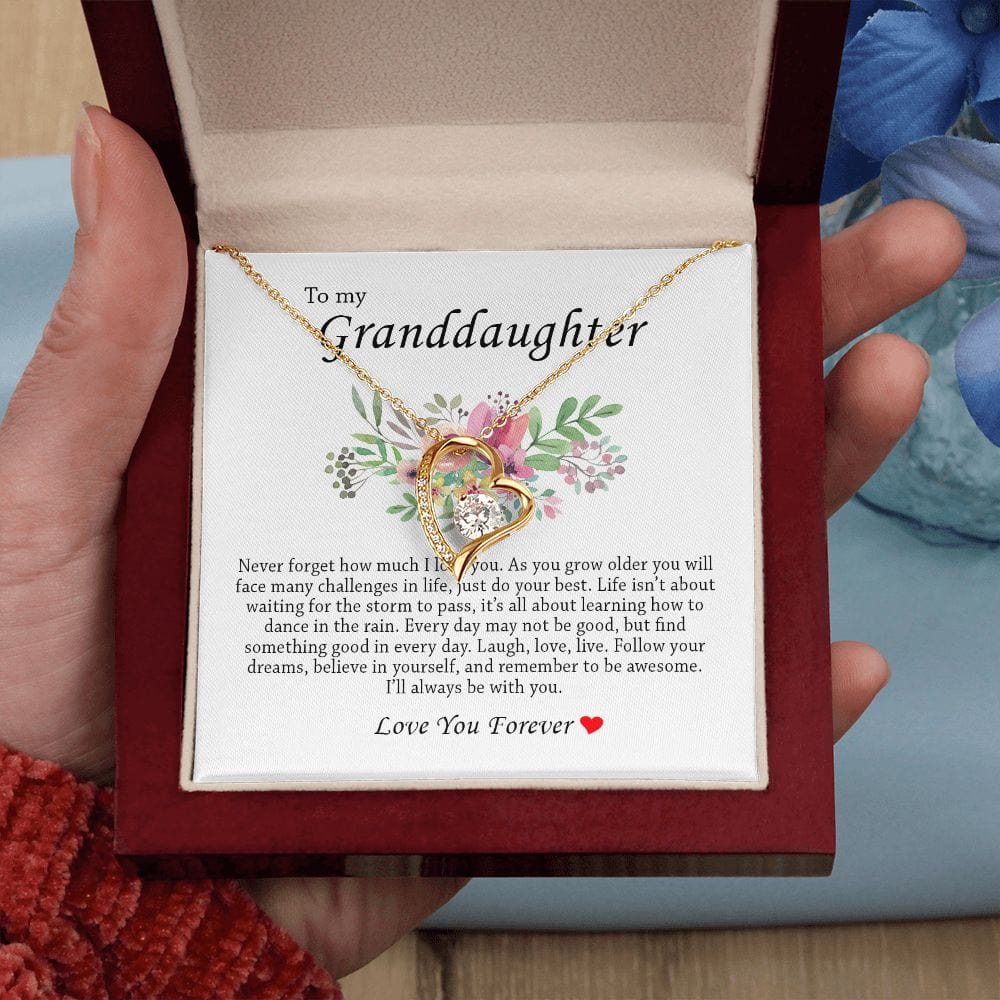 To My Granddaughter, Forever Heart Necklace