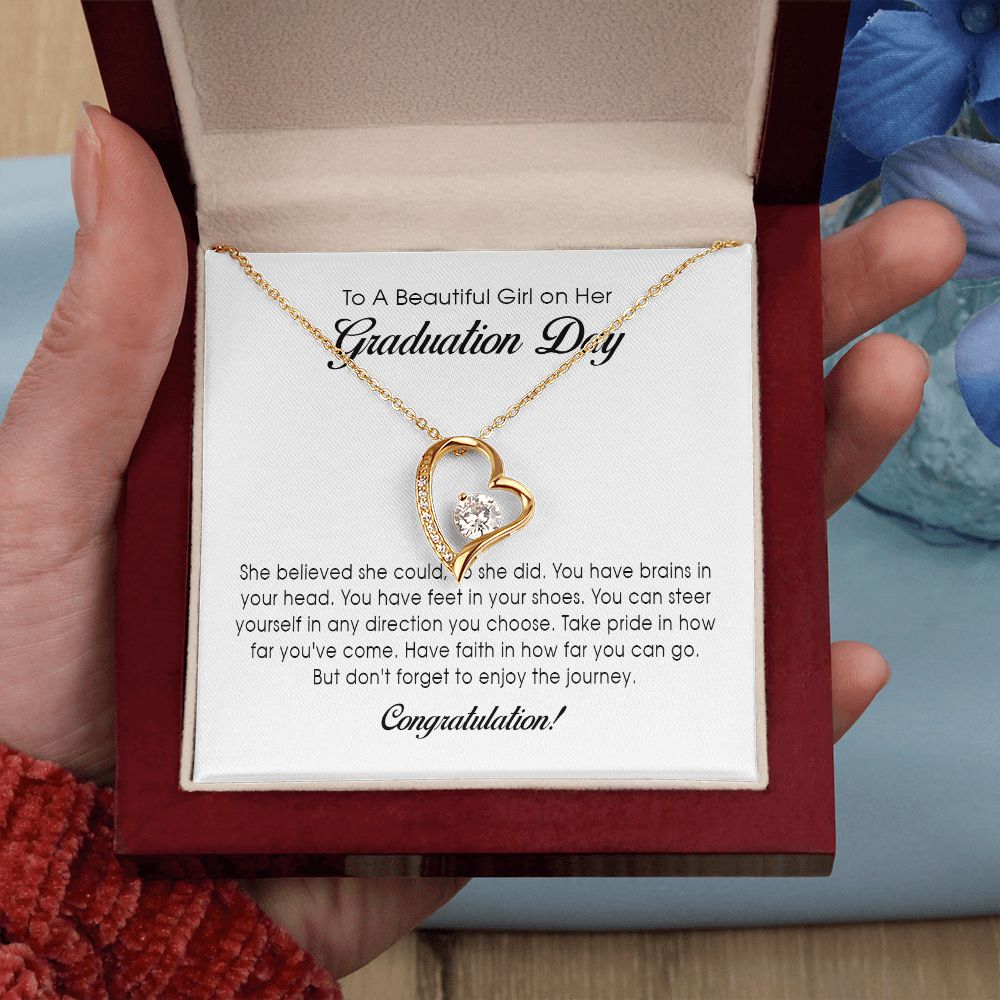 To a Beautiful Girl on her Graduation Day, Forever Heart Necklace
