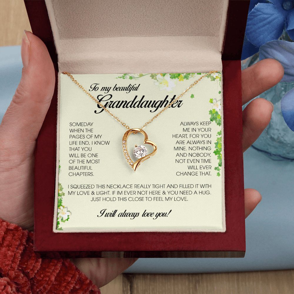 To My Beautiful Granddaughter, Forever Heart Necklace