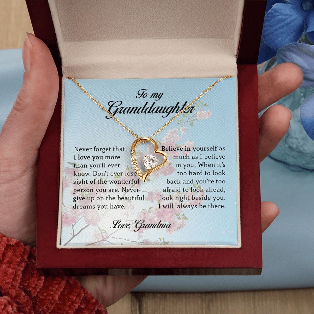 To My Granddaughter, Forever Heart Necklace