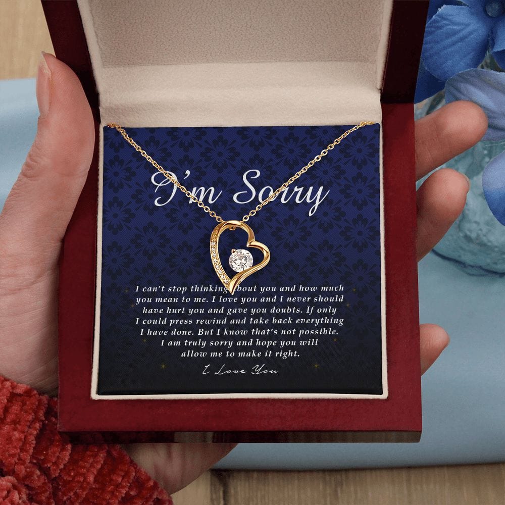 Apology Gift, I'm Sorry, Forever Heart Necklace
