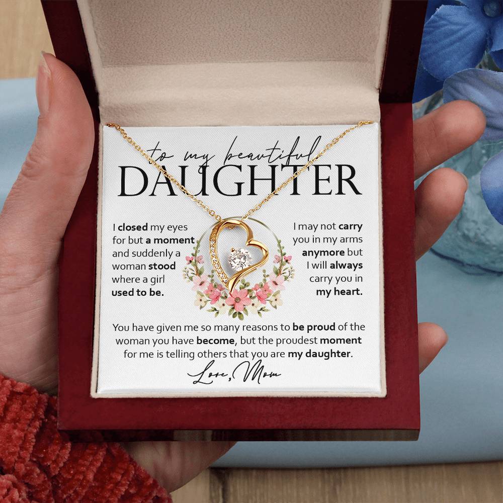 Forever Heart Necklace, Daughter Gift