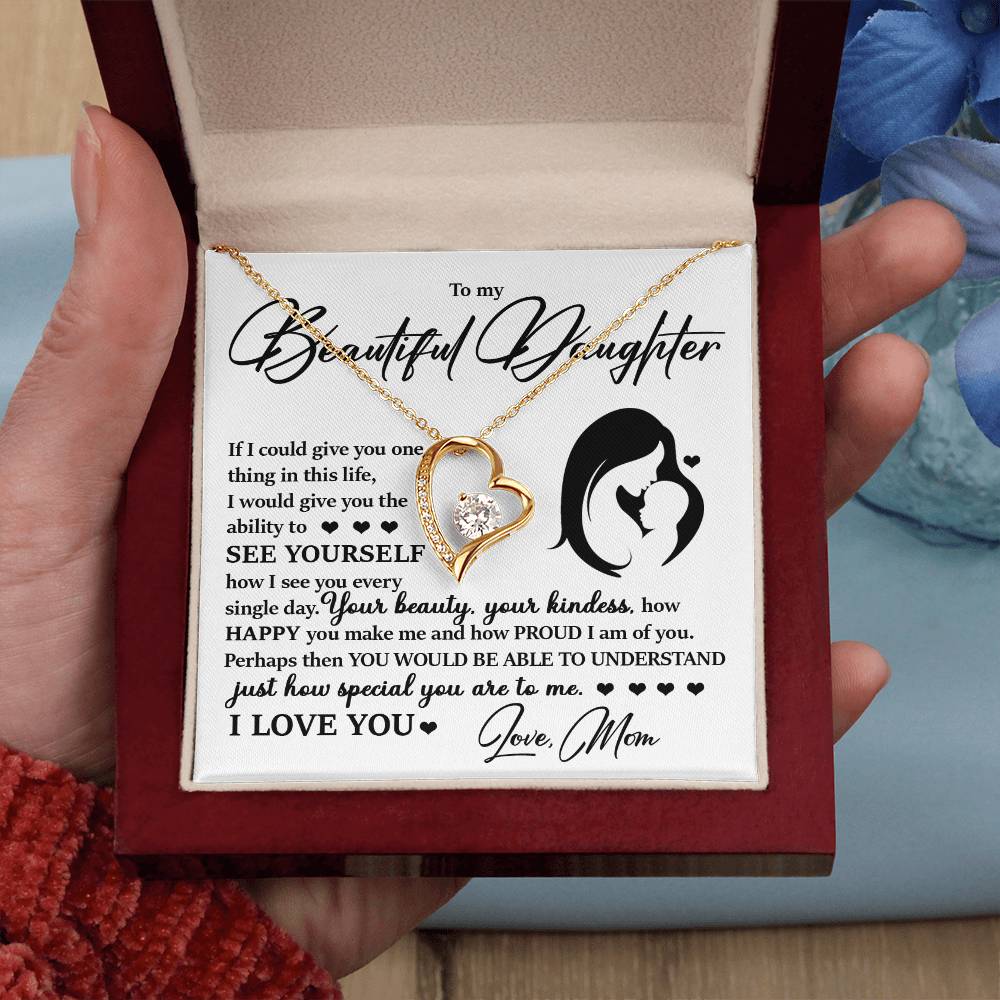 Forever Heart Necklace, Daughter Gift