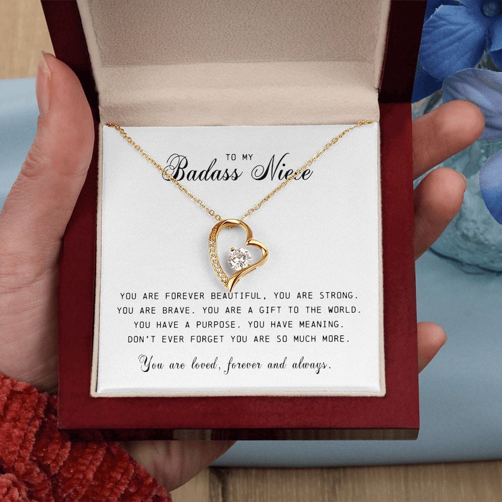 To My Badass Niece, Forever Heart Necklace
