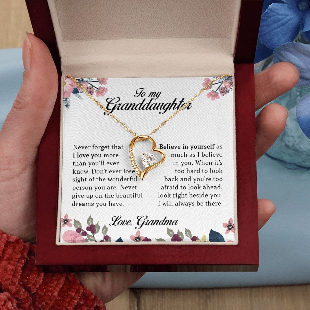 To My Granddaughter, Forever Heart Necklace
