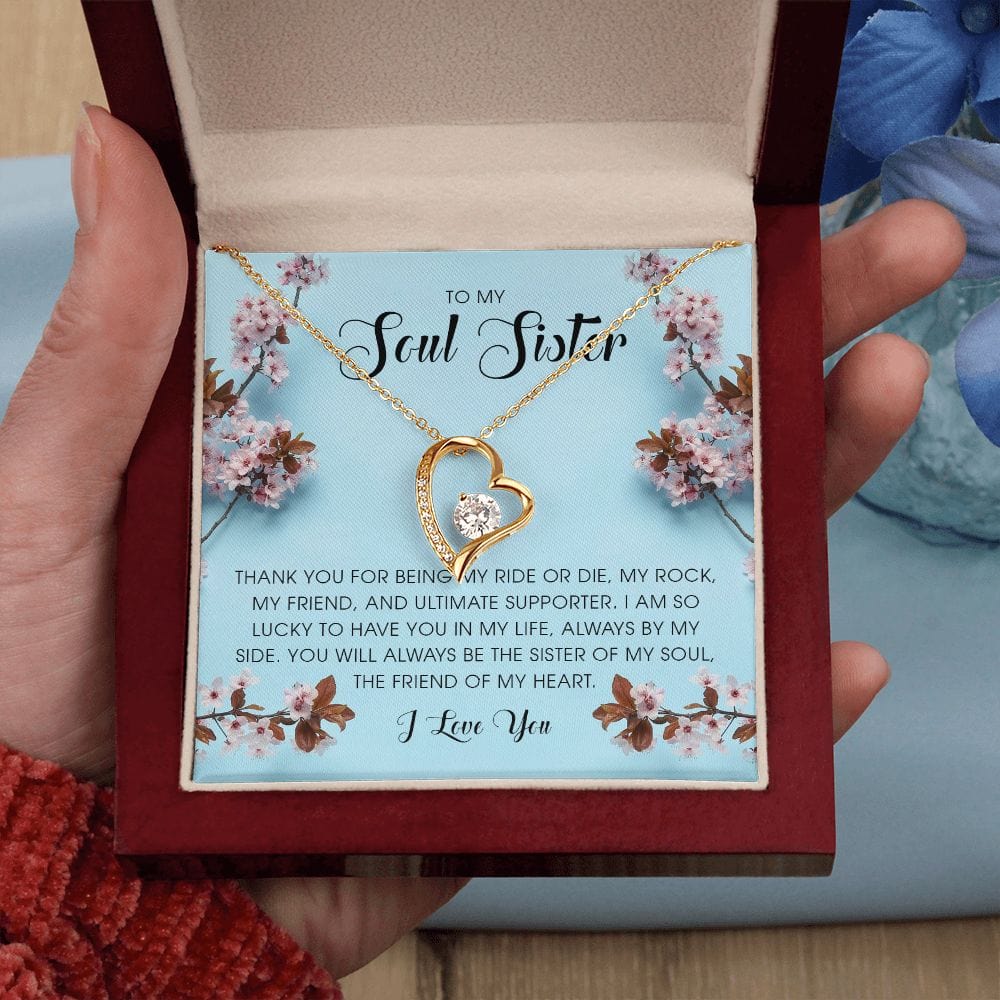 To My Soul Sister, Forever Heart Necklace