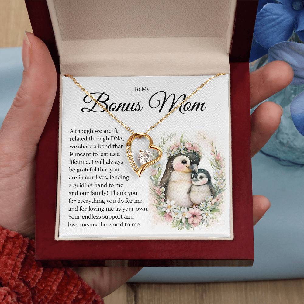 To My Bonus Mom, Forever Love Necklace