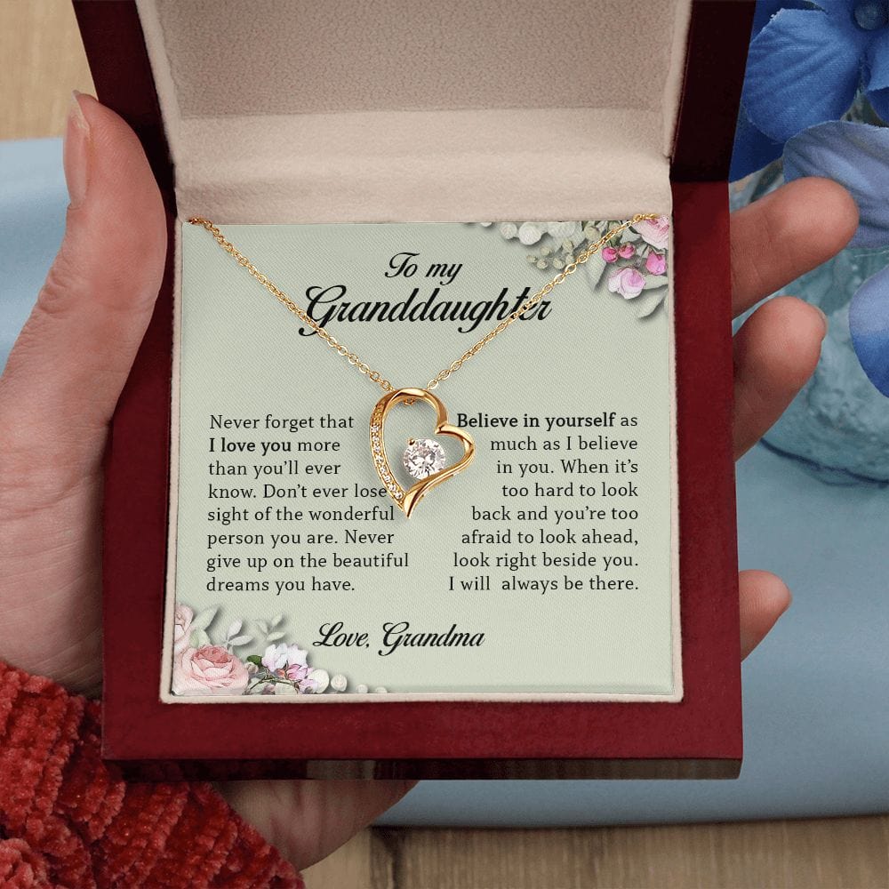 To My Granddaughter, Forever Heart Necklace