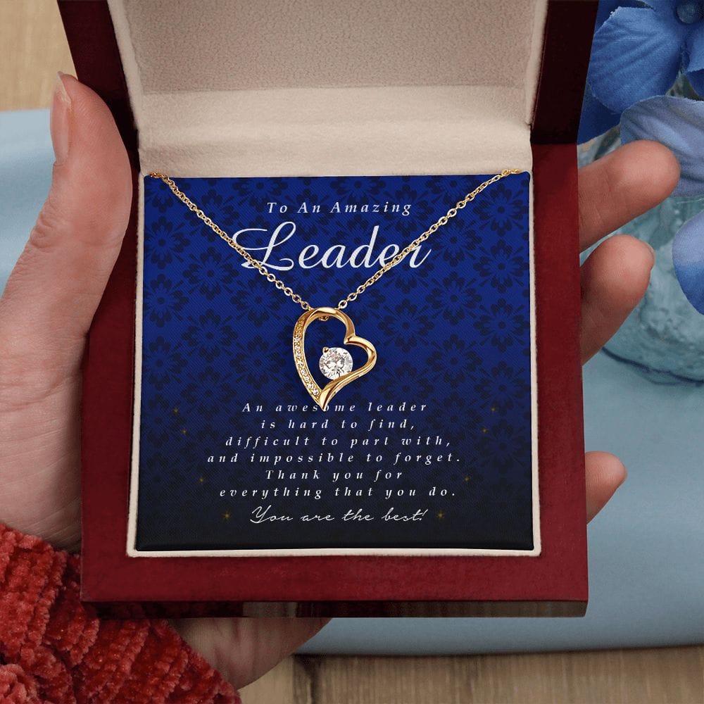 To an Amazing Leader Gift, Forever Heart Necklace