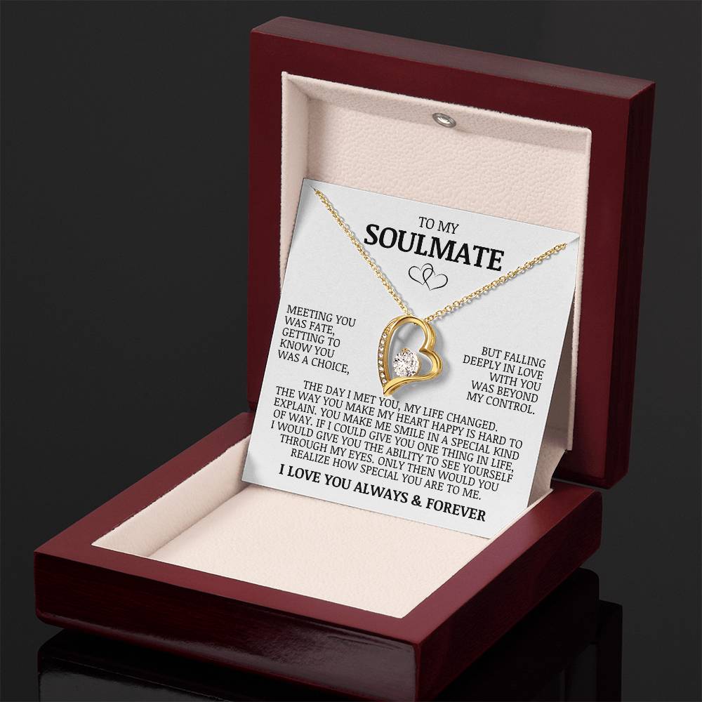 To My Soulmate "Meeting You Was Fate" Forever Love Necklace