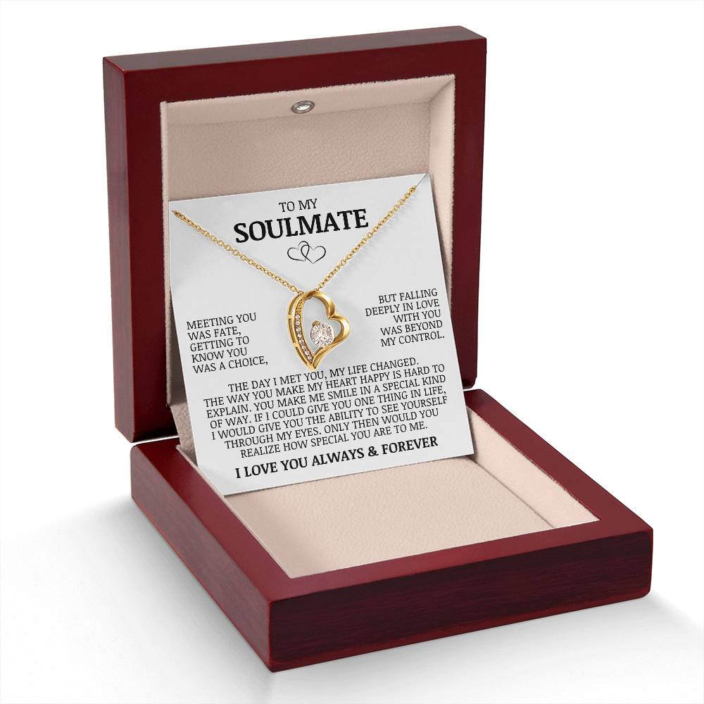 To My Soulmate "Meeting You Was Fate" Forever Love Necklace