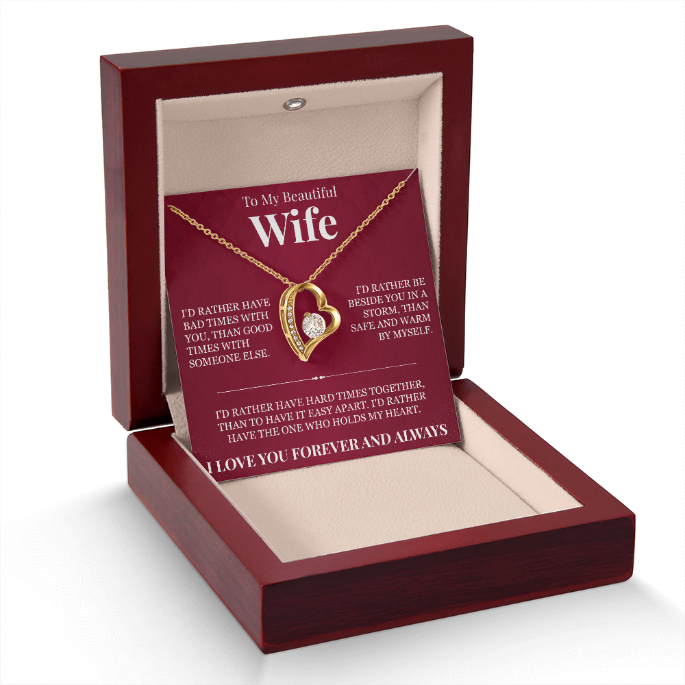 Forever Love Necklace - To My Beautiful Wife "I Love You Forever and Always"