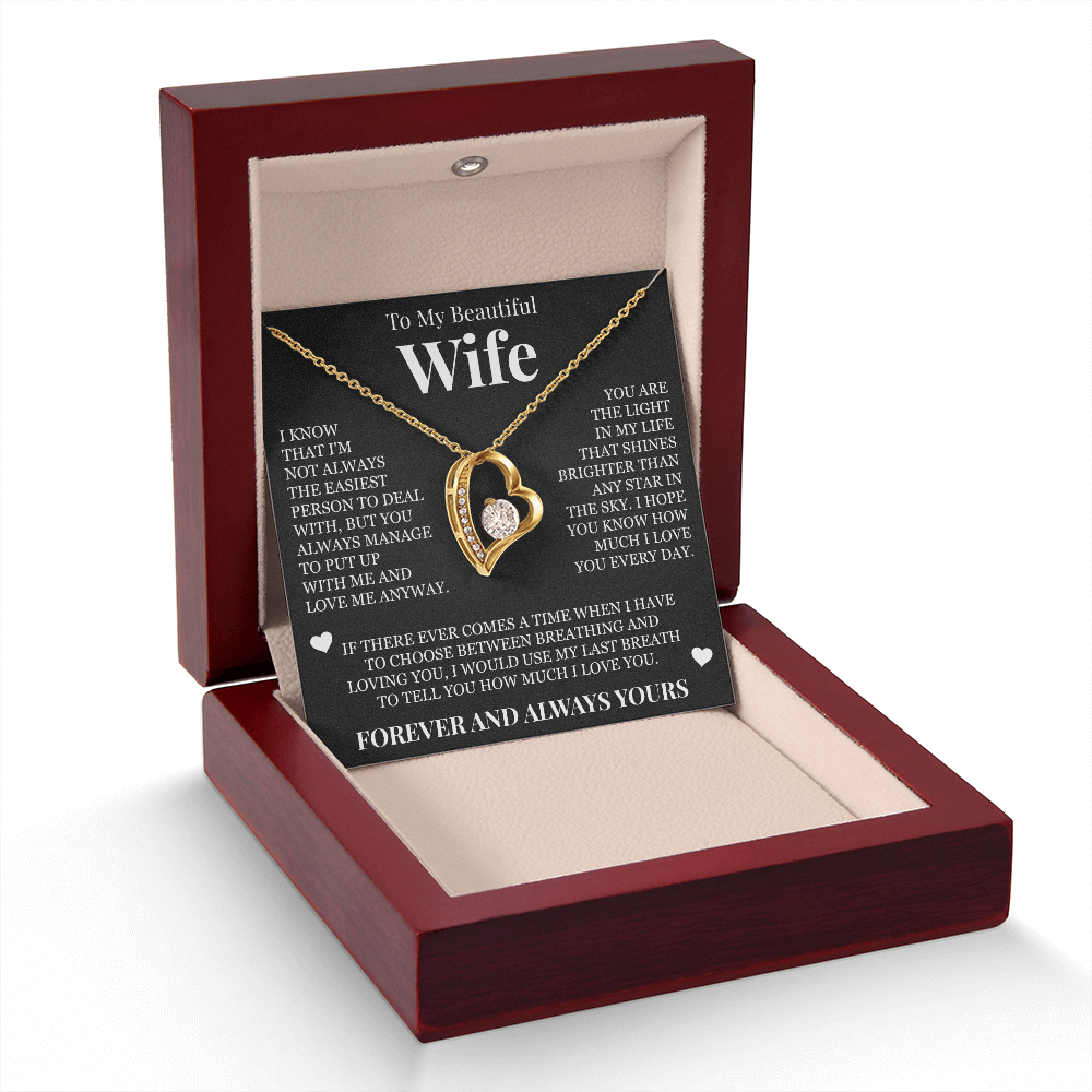 Forever Love Necklace - To My Wife - "Forever and Always Yours"