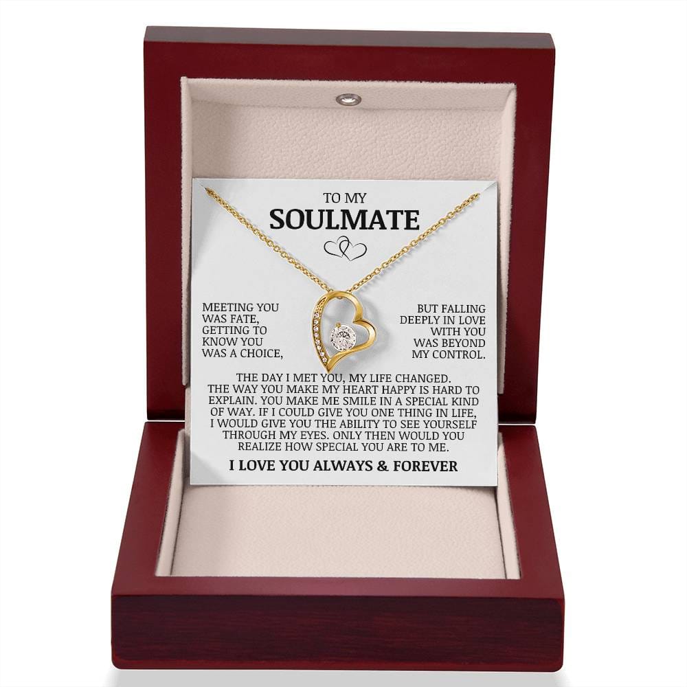To My Soulmate "Meeting You Was Fate" Forever Love Necklace
