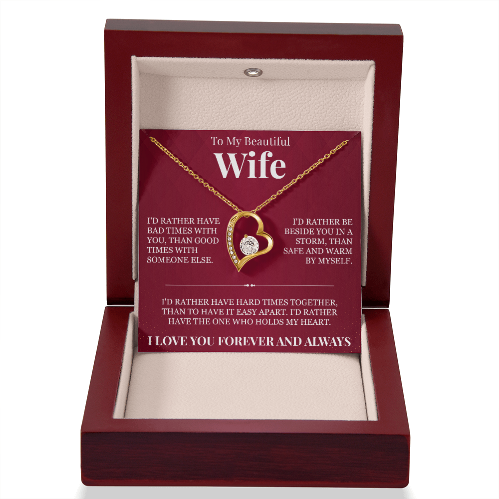 Forever Love Necklace - To My Beautiful Wife "I Love You Forever and Always"