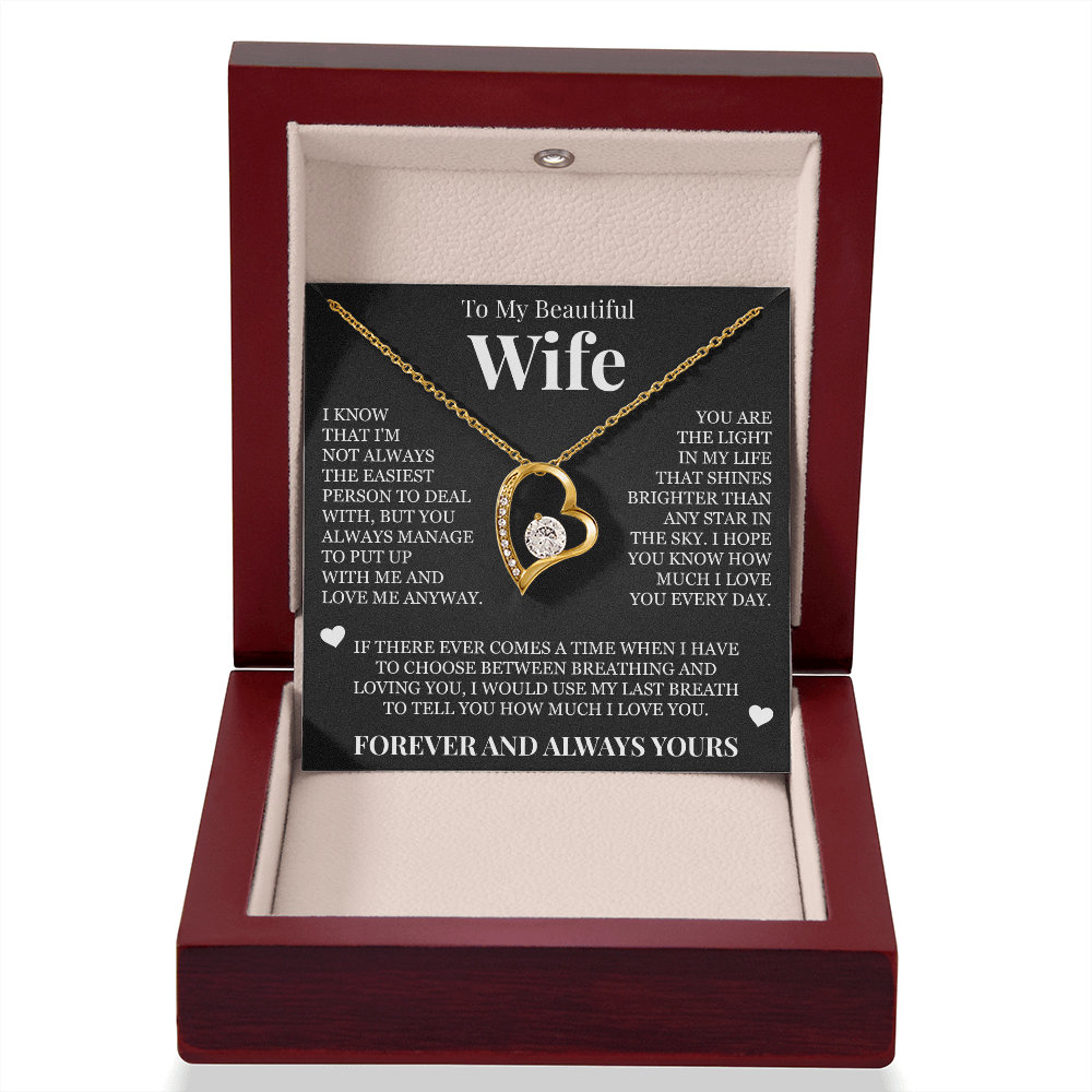 Forever Love Necklace - To My Wife - "Forever and Always Yours"