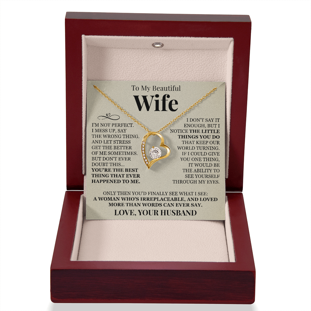 Forever Love Necklace - To My Beautiful Wife "You're The Best"