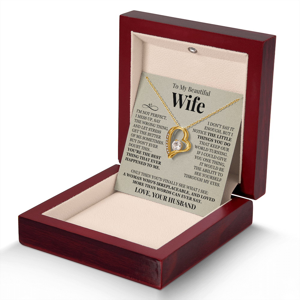 Forever Love Necklace - To My Beautiful Wife "You're The Best"