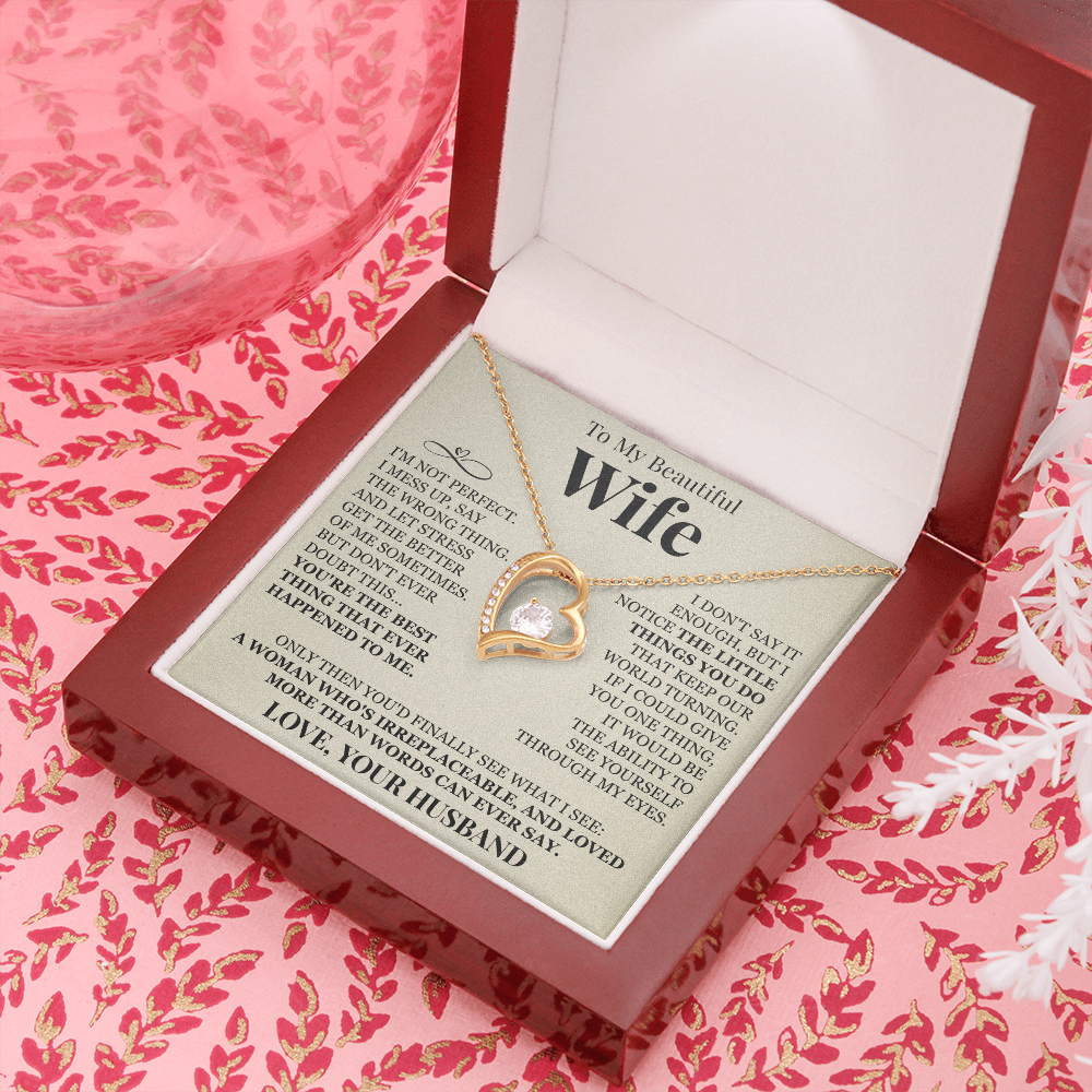 Forever Love Necklace - To My Beautiful Wife "You're The Best"