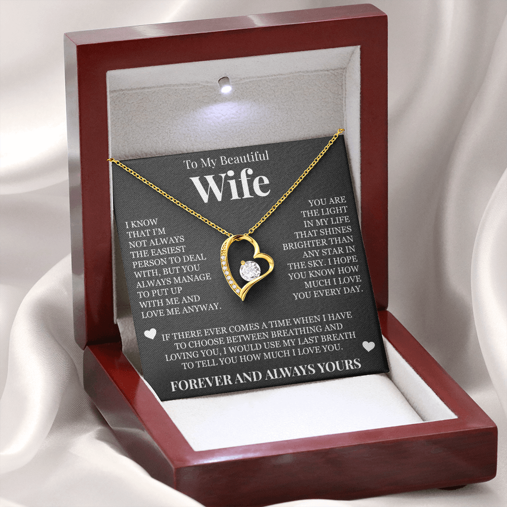 Forever Love Necklace - To My Wife - "Forever and Always Yours"