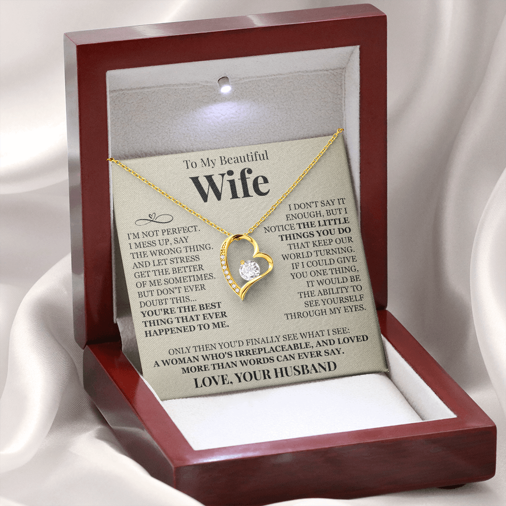 Forever Love Necklace - To My Beautiful Wife "You're The Best"