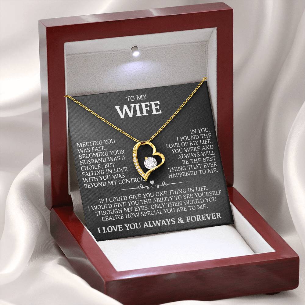 To My Wife "In You, I Found The Love of My Life" Forever Love Necklace