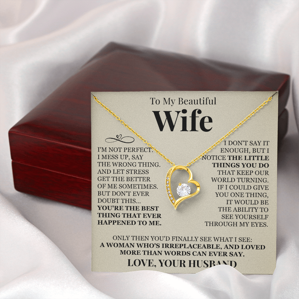 Forever Love Necklace - To My Beautiful Wife "You're The Best"