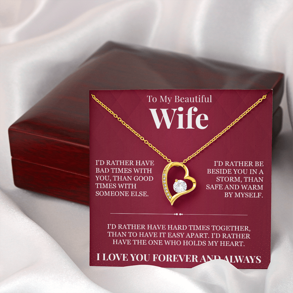 Forever Love Necklace - To My Beautiful Wife "I Love You Forever and Always"