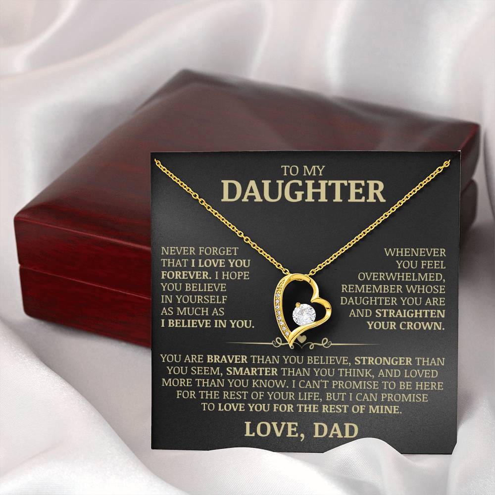 To My Daughter "Never Forget That I Love You" Necklace