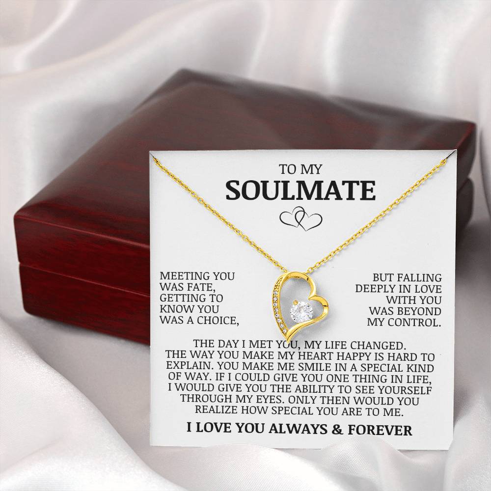 To My Soulmate "Meeting You Was Fate" Forever Love Necklace