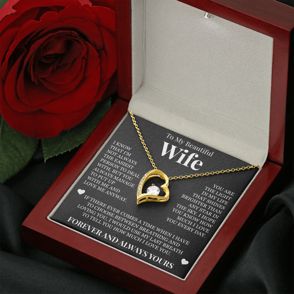 Forever Love Necklace - To My Wife - "Forever and Always Yours"