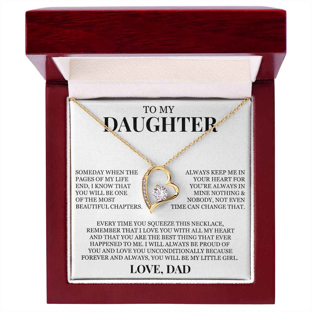 To My Daughter "I Love You With All My Heart" Forever Love Necklace