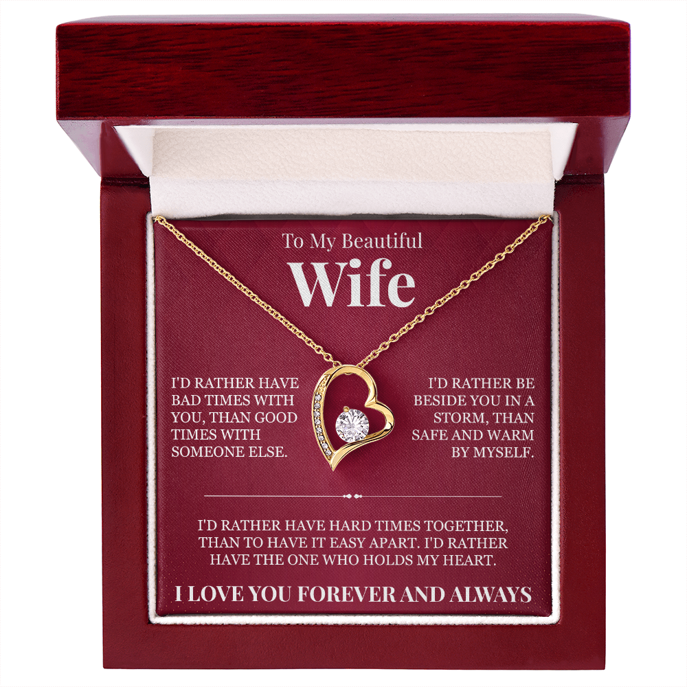 Forever Love Necklace - To My Beautiful Wife "I Love You Forever and Always"