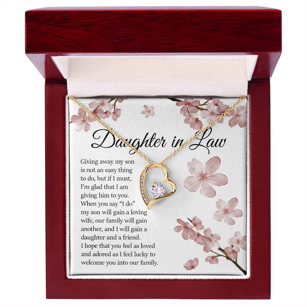 Daughter In Law, Forever Heart Necklace