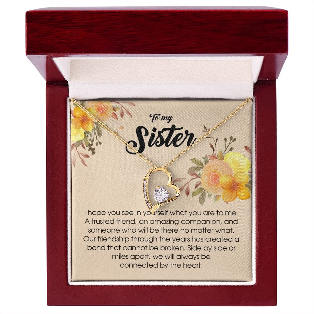 To My Sister, Forever Heart Necklace