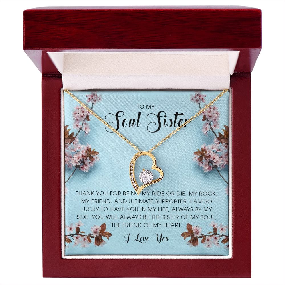 To My Soul Sister, Forever Heart Necklace