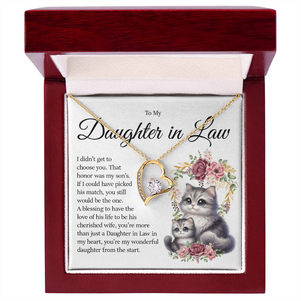 Daughter In Law, Forever Heart Necklace