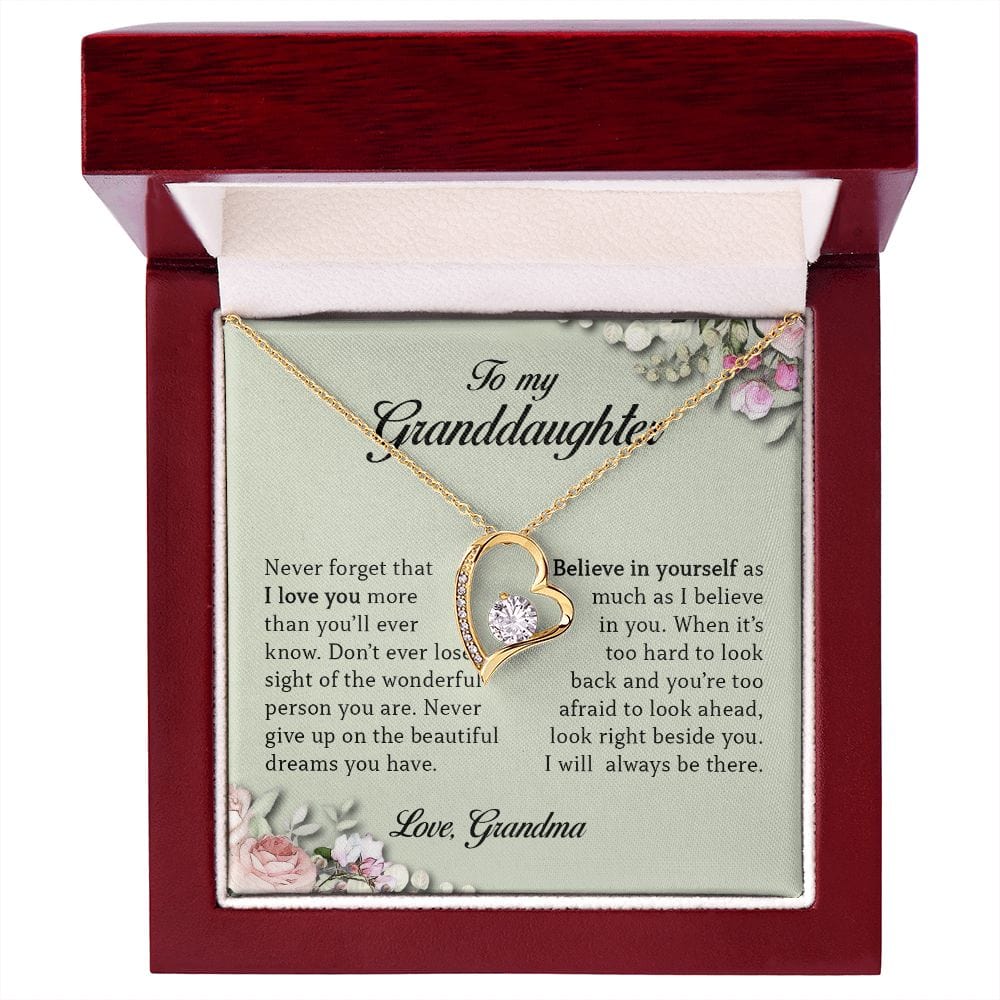 To My Granddaughter, Forever Heart Necklace