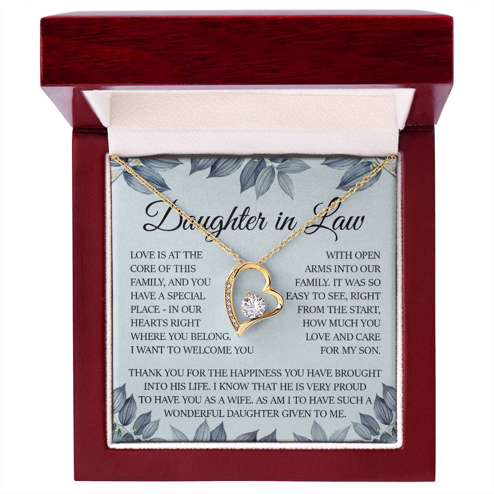 Daughter In Law, Forever Heart Necklace