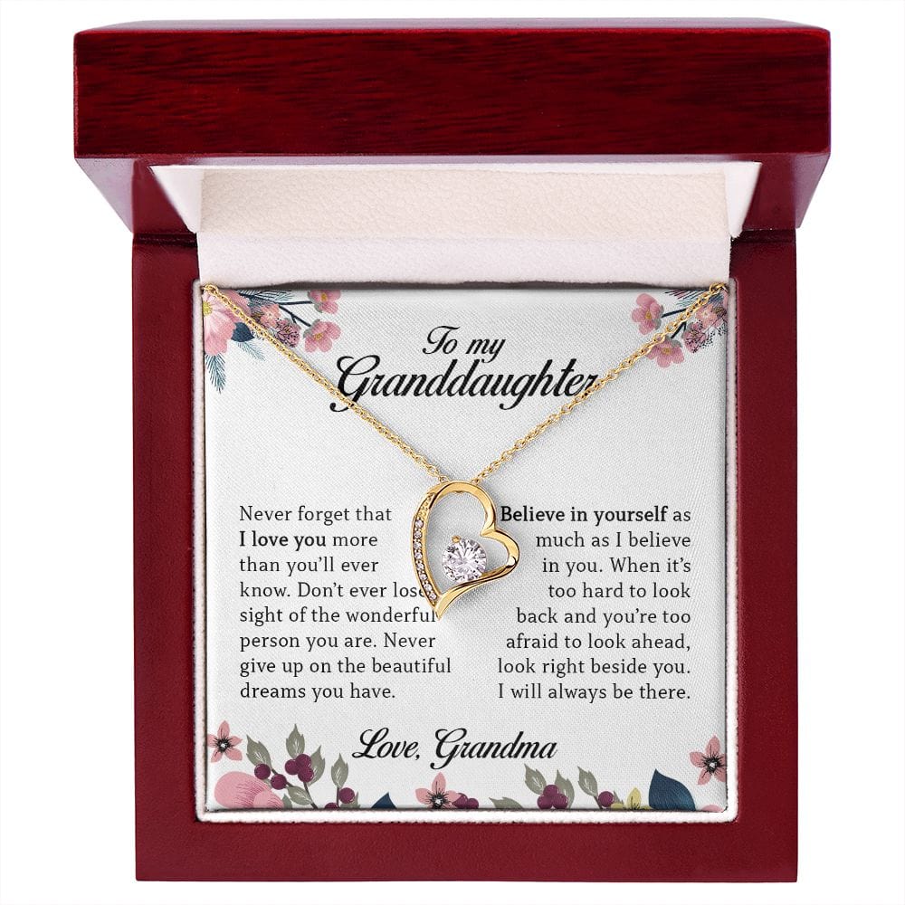 To My Granddaughter, Forever Heart Necklace