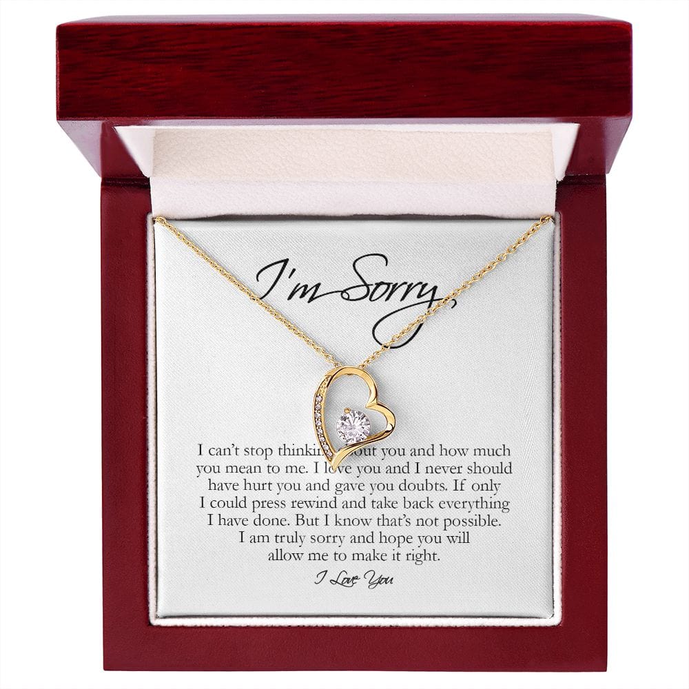 I'm Sorry Card, Forever Heart Necklace